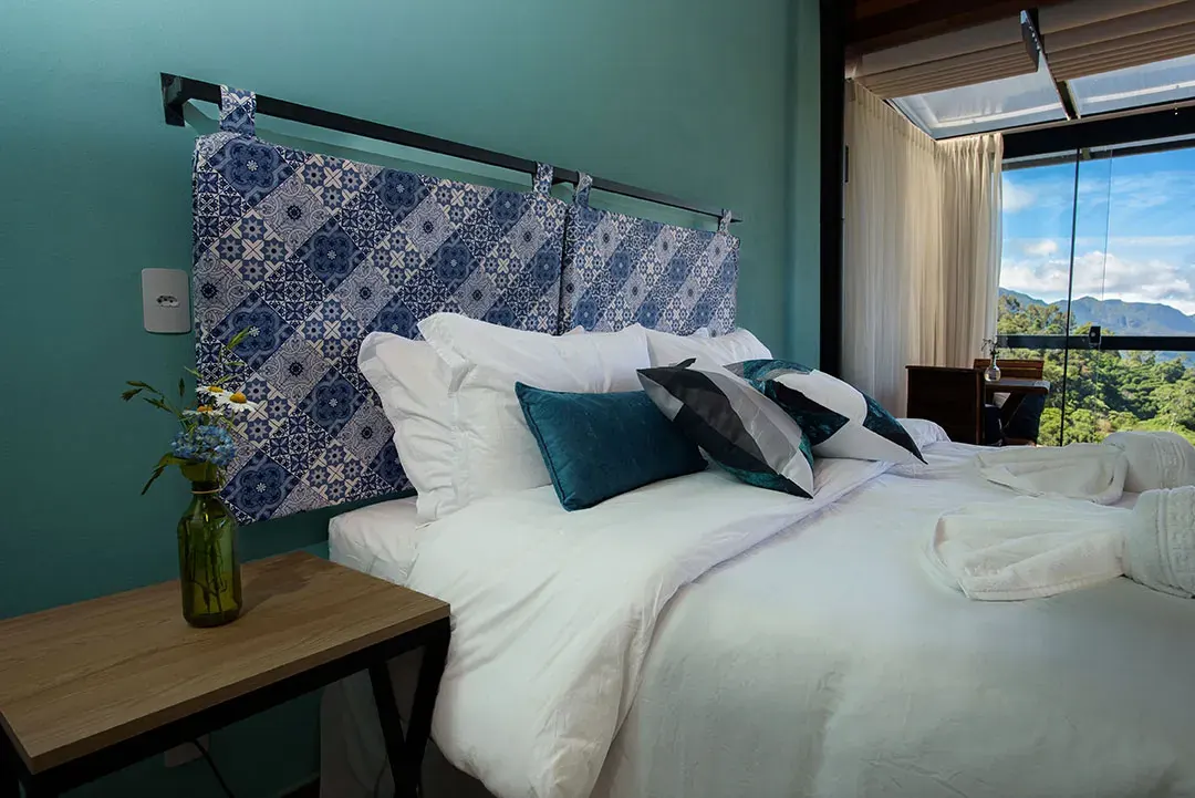Cama Queen e o aconchego do chalé